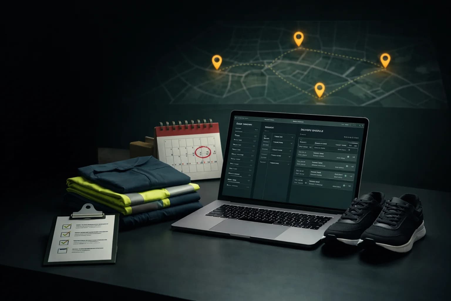 Work team ready for scheduled deliveries